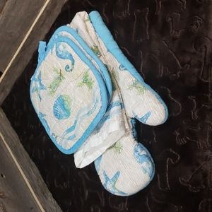 5 piece kitchen beach textile set NWOT